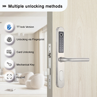 Serrure électronique coulissante étanche LOCKAI pour maison intelligente avec application, mot de passe, carte IC, code, empreinte digitale biométrique, cloud et clé en bois