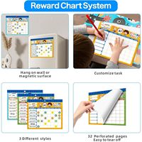 Système de tableau de récompenses magnétique 32 cartes – Tableaux de tâches pour enfants en papier – Motivation, responsabilité et développement de bonnes habitudes