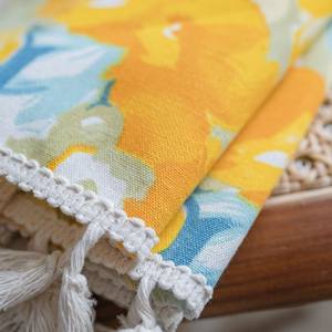 Algodón Lino Floral <span class=keywords><strong>con</strong></span> borlas Pintura al óleo CurtainThick Blackout Cortinas para sala <span class=keywords><strong>de</strong></span> estar American Vintage Drape Dormitorio Cenefa - Product Image 4