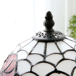 Lampada da Tavolo LED AC Vintage Mediterranea Europea con Cupola in Resina Dipinta a Mano con Fiori in Vetro Colorato Stile Tiffany Ecologica - Product Image 3