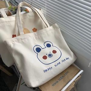 Sacs à provisions en toile de coton imprimés personnalisés sacs lavables durables pour une utilisation quotidienne dans les supermarchés et les magasins de quartier - Product Image 3