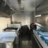 Remorque de restauration rapide commerciale HTL PST-FN30 5m avec gril à plateau plat, table vapeur, brûleur, cuisinière, friteuse, four - Tôle galvanisée