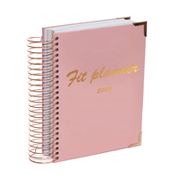 Échantillon Gratuit : Carnet de Planification Personnalisé avec Impression, Journal à Couverture Dorée, Reliure Spirale Robuste à Double Anneau, Coins Arrondis
