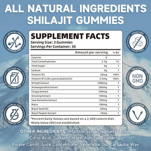 Gomitas de Shilajit Sin Azúcar para Adultos OEM/ODM, Minerales, Ácido Fúlvico |   <span class=keywords><strong>Beneficios</strong></span> Antioxidantes para la Energía, la Función Cerebral y el Apoyo Inmunológico - Product Image 6