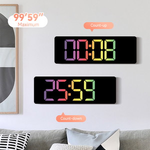 Horloge numérique intelligente à affichage LED RVB avec grand chiffres, affichage de la température, de l'heure, alarme, changement de couleur, minuteur domestique pour bureau - Product Image 4