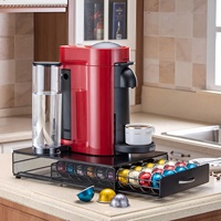 Nespresso Vertuoline Porte-capsules Tiroir Organisateur de rangement Distributeur de dosettes de café Vertuo en métal Capacité de 40 unités