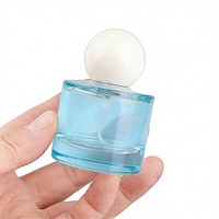 Flacon de parfum cylindrique en verre borosilicate G&S avec pulvérisateur à pompe décoré, vide, 30 ml, avec boîte