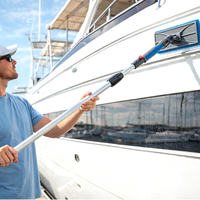 Tampon de nettoyage de vitres ergonomique professionnel en plastique pour yachts, avec support, utilisable à la main ou avec long manche