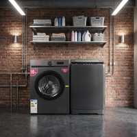 10KG Fully Automatic Smart Top-Load Washer/Dryer All-in-One Electric Washer Glass Cover English Operation Hotel High Efficiency
