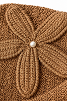 Robe en tricot pour femme avec logo personnalisé, crochetée, sans manches, col halter, mini, motif floral, mode club, été, acrylique, usine OEM & ODM