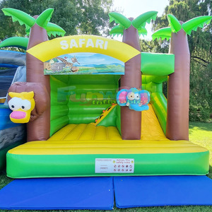 Castillo inflable comercial para niños con tobogán, parque inflable tipo safari. - Product Image 4