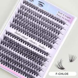 CHOLE 热销 12-16 毫米 F 卷曲睫毛延长件 单根睫毛 手工制作 合成材料 可重复使用 0.07 毫米厚度 黑色睫毛 DIY - Product Image 3