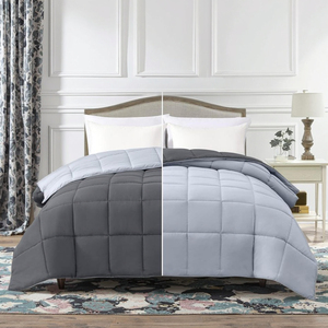 Tất cả các mùa đảo ngược Vua Kích thước Comforter Xám Duvet chèn nhẹ bộ đồ giường mềm Quilted kích thước đầy đủ tối - Product Image 3