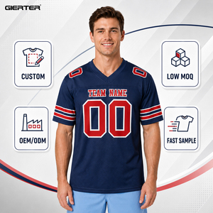 <span class=keywords><strong>Camiseta</strong></span> de Fútbol Americano Personalizada con Sublimación, Camisetas de Fútbol para Hombre, Uniformes de Fanáticos Transpirables de Malla de Secado Rápido - Product Image 1