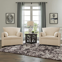 Chaise longue moderne Chaise de lecture rembourrée Salon confortable Fauteuil de canapé simple Fauteuil d'appoint surdimensionné en velours côtelé blanc