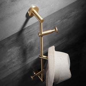 Porte-manteau mural en <span class=keywords><strong>laiton</strong></span>, crochet à vêtements en métal avec porte-serviettes pour salle de bain - Product Image 3