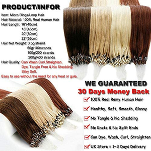 12 Một Chất Lượng Tốt Nhất Tóc Con Người <span class=keywords><strong>Micro</strong></span> Vòng Vòng Mở Rộng Nhà Máy Bán Buôn Microlink Phần Mở Rộng Tóc - Product Image 4