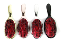 Brosse à Cheveux Professionnelle Poils de Sanglier Démêlante, Peigne de Massage Coiffure Barbe, Logo Personnalisé en Gros