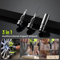 Llave de Impacto sin Escobillas de 21V, Alto Torque, Martillo Doble de 1/2 Pulgada, 800Nm, Batería de 4.0Ah, CE, Kit de Alta Resistencia