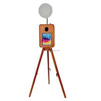 Machine photomaton portable rétro à double face en bois avec appareil photo et imprimante, style Surface Pro, pour iPad et DSLR