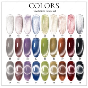 JTING 2024 Nueva Colección de Esmaltes de Gel de Ojos de Gato con Cristales en 9 Colores, Diseño OEM Gratuito, Esmalte de Gel para Uñas de Marca Privada Única - Product Image 4