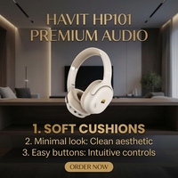 Casque sans fil supra-auriculaire HAVIT H701BT HiFi pliable et rotatif avec suppression active du bruit et suivi de la tête pour le sport
