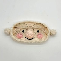 Support à lunettes fait main au crochet pour les grands-parents, support de lunettes en forme de visage de couple, organisateur de bureau amusant, cadeau original pour la grand-mère et le grand-père