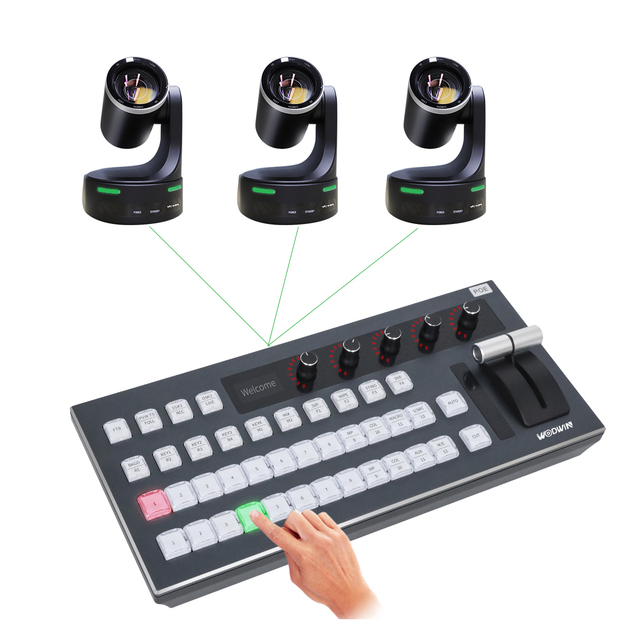 WODWIN USB Live Broadcast Equipment Mixer Video Controller Keyboard VMix Video Mixer Switcher