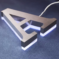 Enseigne lumineuse LED 3D en acier inoxydable étanche, logo personnalisé pour extérieur, enseigne lumineuse LED pour magasin, centre commercial