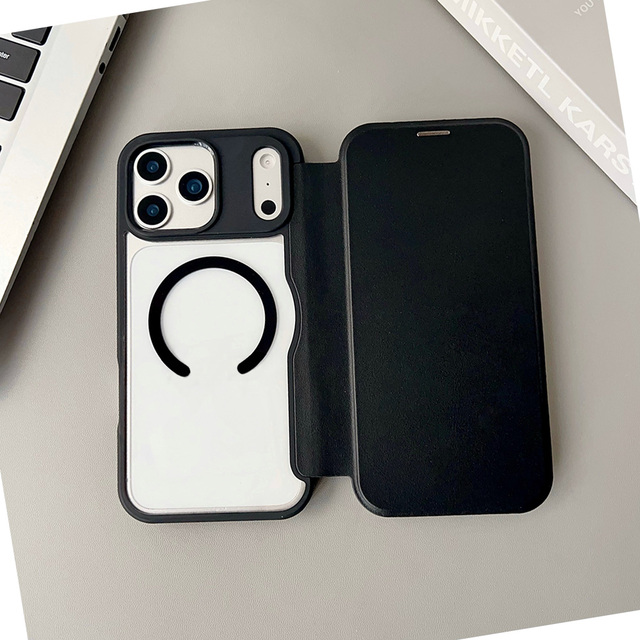 Business Luxury Card Holder TPU Leather Phone Case for iPhone 17 Pro Max 16 15 14 Shockproof Magnetic Wallet Flip Wireless Cover