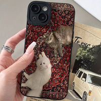Coque de téléphone portable motif chat mignon pour iPhone 16 15 17 18 Pro Max, coque antichoc en TPU Angel Eye, protection arrière