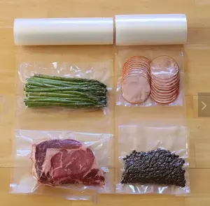 Vacuum Sealer Bag Roll To Food Packaging Seal Pack Plastic Storage Bag For Reusable Transparent Custom Pe Clear Embossing Accept