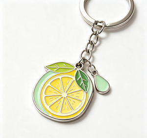 Custom Lemon Fruit Zinc Alloy Keychain Enamel Charm Coin Holder <b>Key</b> <b>Ring</b> for <b>Bags</b> and <b>Keys</b> - Product Image 1