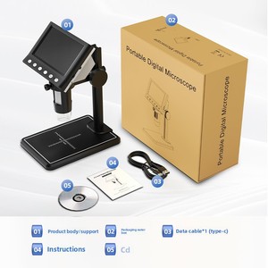 Microscope numérique portable de bureau avec écran IPS de 4,3 pouces, microscope stéréo industriel 50-1000X - Product Image 4