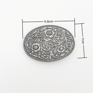 Cinturón informal Retro americano para hebilla ANR estilo vaquero occidental con acabado liso Punk Aleación <span class=keywords><strong>de</strong></span> flores <span class=keywords><strong>de</strong></span> presión <span class=keywords><strong>de</strong></span> viento para hebilla - Product Image 4