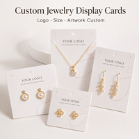 Cartes de présentation de bijoux personnalisées, cartes en carton épais mat blanc pour emballage de marque de bijoux (boucles d'oreilles, colliers)