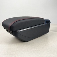 Boîte de Rangement Centrale d'Accoudoir de Voiture Universelle en Cuir avec Chargeur USB