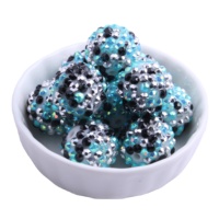 Vente en gros résine bleu clair vert Rose citron confettis strass perles boule pour la fabrication de bijoux collier 10MM à 20MM