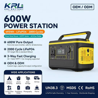 Vente flash : Station extérieure 600W, 493Wh, charge rapide PD 65W, batterie lithium-ion, onde sinusoïdale pure, prise AC, alimentation de secours domestique, lampe de poche pour voiture