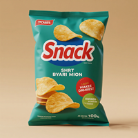 100g 500g sac de joint arrière imprimé personnalisé de qualité alimentaire croustilles collations soufflées sac d'emballage étanche à l'humidité