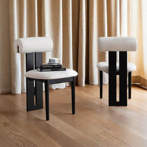 Silla de Comedor Tapizada de Estilo Francés Retro, Respaldo Moderno Minimalista Negro, para Adultos, para Comedor - Product Image 2