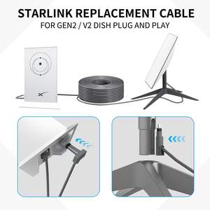 Câble Internet satellite Starlink Gen2 étanche et résistant à la pluie, débit de transmission de 1200 Mbps, câble mini Starlink RJ45, 150 <span class=keywords><strong>pieds</strong></span> - Product Image 2