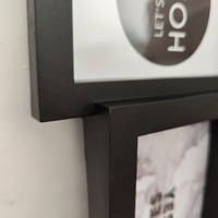 Cadre photo rectangulaire en plastique noir et blanc, 6 pouces, 12 emplacements, à suspendre au mur, horizontal ou vertical, modèle PPB0612, vente en gros