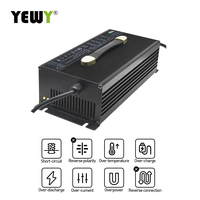 YEWY 2500W chargeur de batterie haute puissance écran LCD 12v 48v 72v 146V 40S Lifepo4 15Amp prise électrique ue