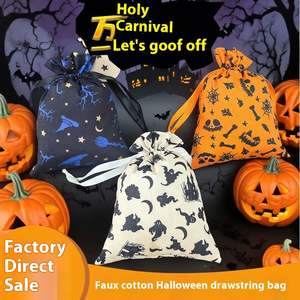 Bolsa de Almacenamiento para Dulces de Halloween, Personalizable al por Mayor, de 15*20cm, Tres Colores, Reciclable, con Doble Costura y Diseño de Hongo - Product Image 2