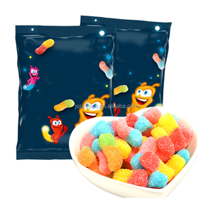 Venta al por mayor de frutas Halal personalizadas, caramelos de goma agria, gusanos - Product Image 6
