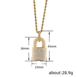 Collana Unisex con Ciondolo a Lucchetto, Catena Hip Hop, Gioielli di Moda - Product Image 4