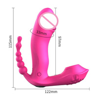 3-in-1 Analperlen-Stimulation Klitoris-Vibrator Damen Unterwäsche-Vibrator mit Fernbedienung G-Punkt-Dildo Tragbarer Vibrator für Frauen