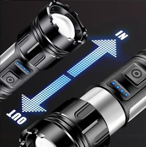 Linternas LED, linterna táctica súper brillante de 10000 lúmenes de alta potencia, recargable, linternas con zoom de 5 modos - Product Image 5