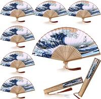 Éventail à main pliant japonais personnalisé en bambou Éventail pliant Ukiyo-E Surf HAILANG Kanagawa Figure Petit Éventail pliant